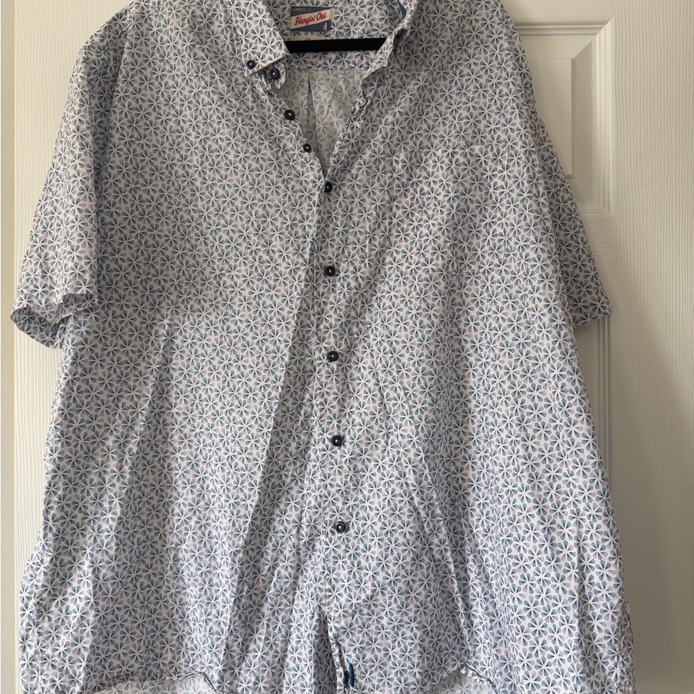 johnnie-O Floral Patterned Shirt in Blue and Purple